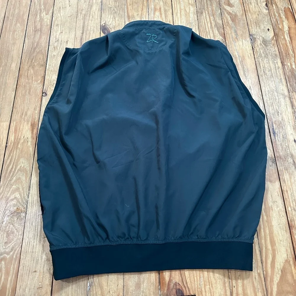 VTG Zero Restriction Vest Mens L‎ Green 1/4 Snap Windbreaker Golf MADE IN USA